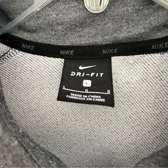 Nike Dri-FIT Long Sleeve Gray Base with Black Accents 3/4 Zipper Logo Men's L - Picture 3 of 10